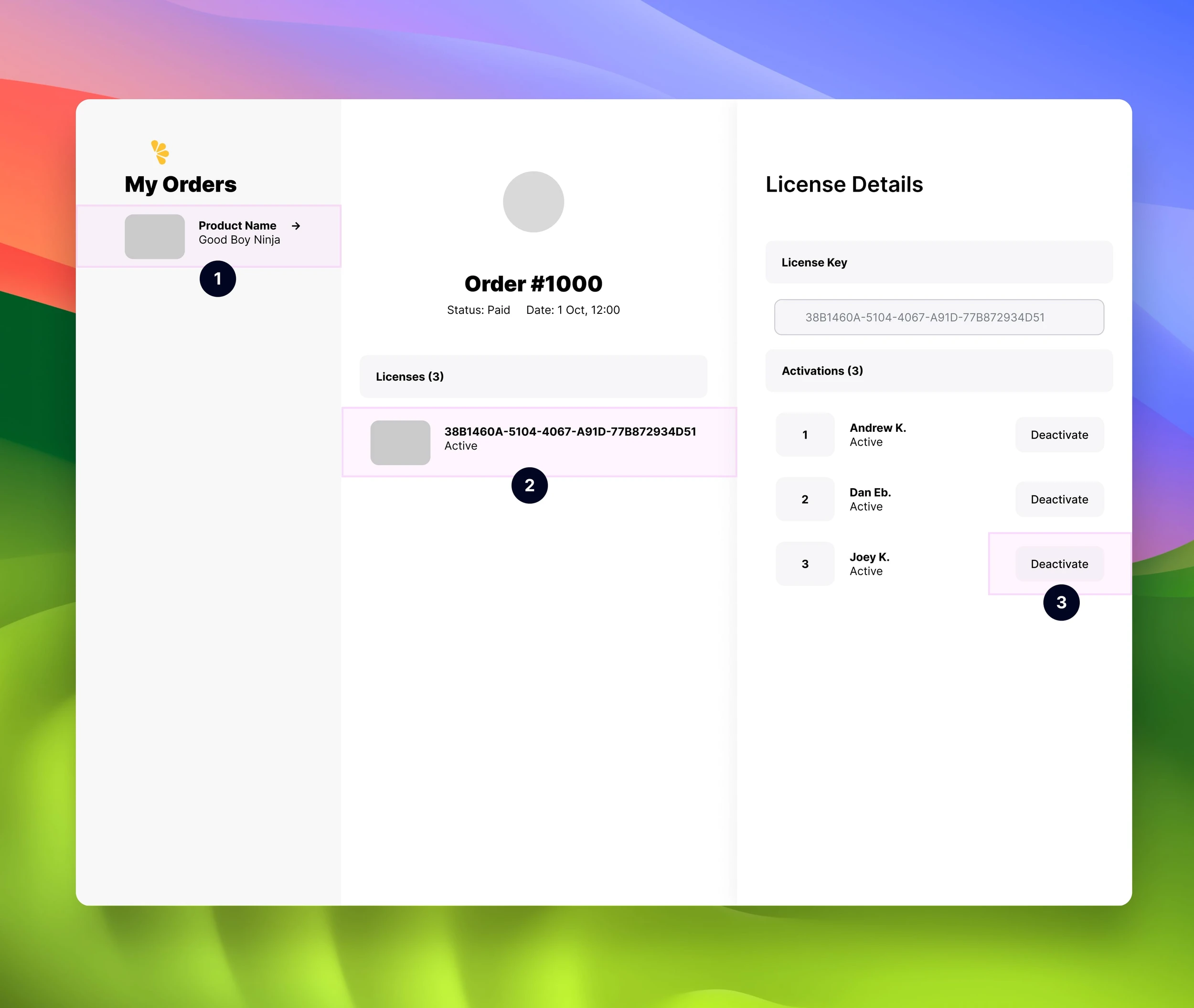 How to deactivate a license